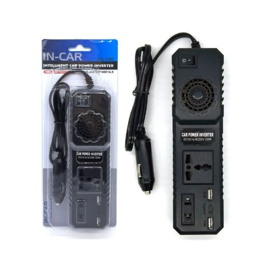 Inversor Corriente 150w 12v Carro 110v Cargador Puerto Usb C