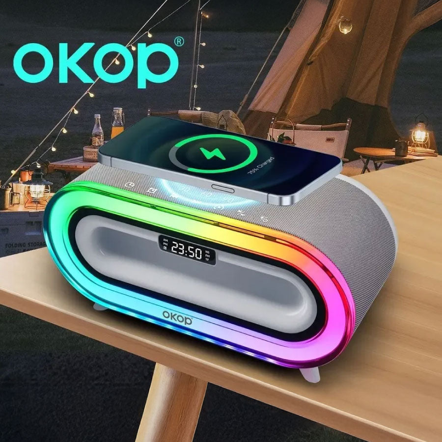 Parlante Multifuncional Portátil RGB con base de carga