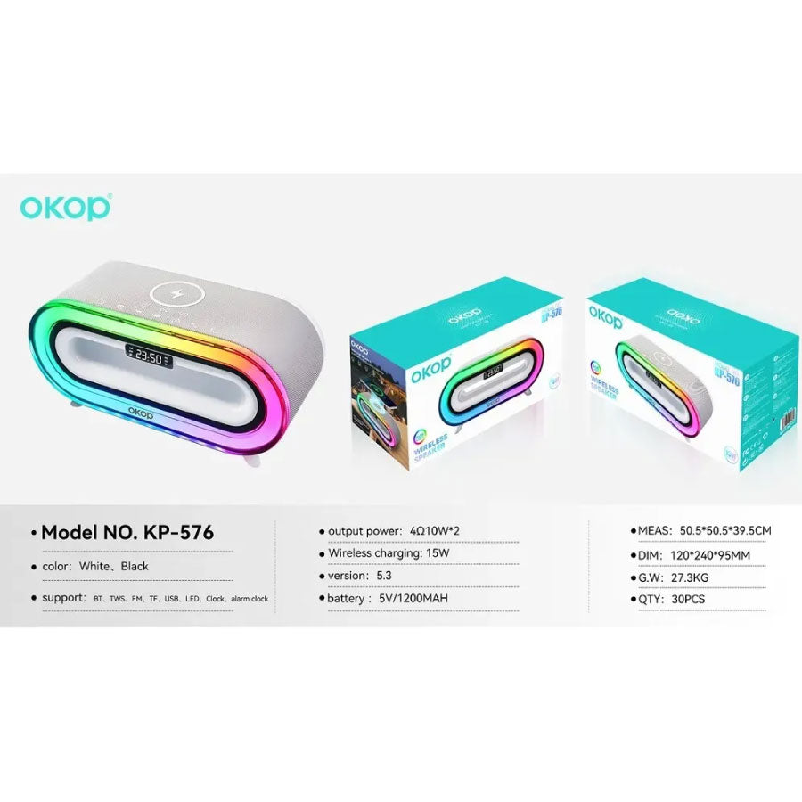 Parlante Multifuncional Portátil RGB con base de carga