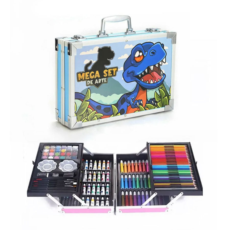 Kit/set De Arte Dibujo Maletin Metalico 145 Piezas Niños
